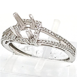 18 Karat White Gold Semi Mount Ring 8.4gr
