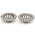 14 Karat White Gold Pair Earring Jackets 8.5mm 2.2gr