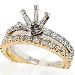 14 Karat White and Yellow Gold Wedding Set 5gr