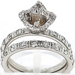 14 Karat White Gold Wedding Set 5.26gr | 22 Channel Set Round Diamonds 0.68cts