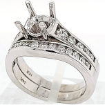 14 Karat White Gold Wedding Set 9.18gr | 26 Channel Set Round Diamonds 0.88cts