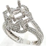 18 Karat White Gold Ring | Round Diamonds 0.98cts | Handmade