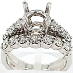14 Karat White Gold Wedding Band Set 8gr