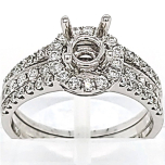 18 Karat White Gold Two Piece Set | Round Diamonds 0.91cts