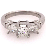 Past Present Future: Platinum Ring | Side Princess Diamonds 0.48cts