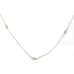 Beautiful 14 Karat White Gold Diamond-by-the-Yard Necklace 2.09gr