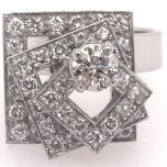 14 Karat White Gold Swing Ring 10.56gr