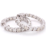 14 Karat White Gold Pair Hoop Earrings 9.12gr