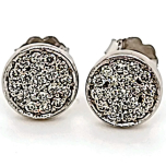 14 Karat White Gold Pair Earrings 1.3gr with Earring Backings