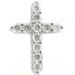 White Gold Cross: 14 Karat White Gold Cross Pendant