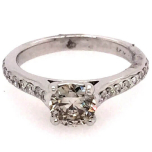 Prong Set Engagement Ring: 14 Karat White Gold Engagement Ring 