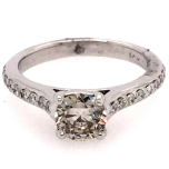 Prong Set Engagement Ring: 14 Karat White Gold Engagement Ring 