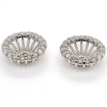 14 Karat White Gold Pair Earring Jackets 7.61mm 1.5gr