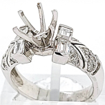 14 Karat White Gold Semi-Mount Ring 5.1gr