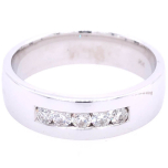 Men's Band: 14 Karat White Gold Gentleman's Band