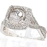 14 Karat White Gold Engagement Ring 3.95gr