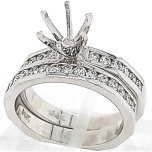 14 Karat White Gold Wedding Set 7.5gr | 27 Channel Set Round Diamonds 0.66cts