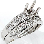 14 Karat White Gold Wedding Set 5.42gr | 21 Channel Set Round Diamonds 0.80cts