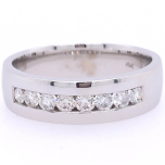 Gentleman's Band: 14 Karat White Gold Gentleman's Band 8.2gr