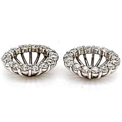 14 Karat White Gold Pair Earring Jackets 8.5mm 2.2gr