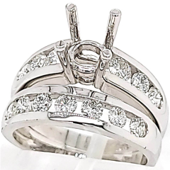 14 Karat White Gold Wedding Set 6.7gr