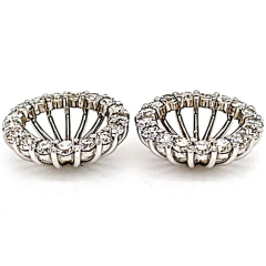14 Karat White Gold Pair Earring Jackets 9.5mm 2.6gr