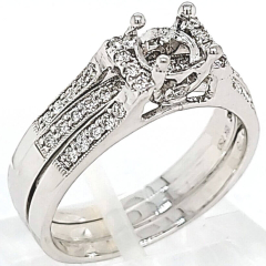 18 Karat White Gold Wedding Set | Round Diamonds 0.55cts