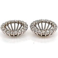 14 Karat White Gold Pair Earring Jackets 11mm 3.1gr