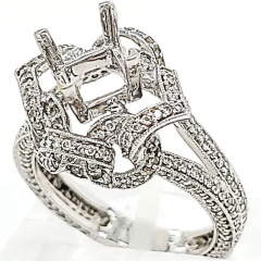 18 Karat White Gold Ring | Round Diamonds 0.98cts | Handmade