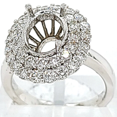 14 Karat White Gold Ring 5.7gr | 2.0mm Shared Prong Set 16 Round Diamonds