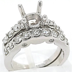 14 Karat White Gold Wedding Set 8.9gr