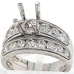 14 Karat White Gold Wedding Set 6.99gr