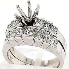 14 Karat White Gold Wedding Set 7.9gr