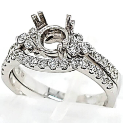 18 Karat White Gold Wedding Set | Round Diamonds 0.74cts