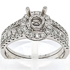 18 Karat White Gold Two Piece Set | Round Diamonds 0.91cts