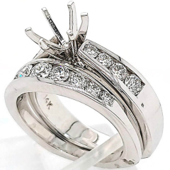 14 Karat White Gold Wedding Set 11gr