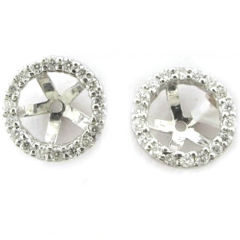 Beautiful 14 Karat White Gold Pair Earring Jackets