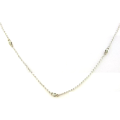 Beautiful 14 Karat White Gold Diamond-by-the-Yard Necklace 2.09gr