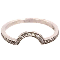 Micro Pave Band: 14 Karat White Gold Ring 1.69gr