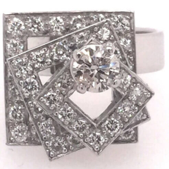 14 Karat White Gold Swing Ring 10.56gr