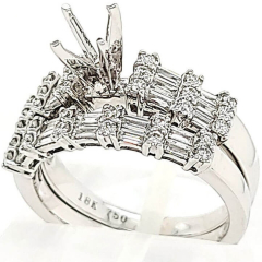 18 Karat White Gold Wedding Set | Round Diamonds 0.46cts