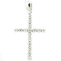 14 Karat White Gold Cross Pendant