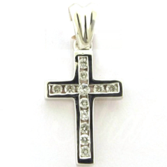 Beautiful 14 Karat White Gold or Yellow Gold Cross Pendant