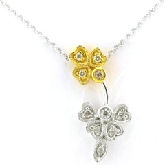 Beautiful 14 Karat Two-Tone White Gold Necklace 