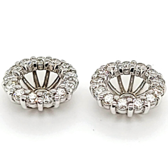 14 Karat White Gold Pair Ear Jackets 0.90gr