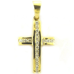 Yellow Gold Cross Pendant: 14 Karat Yellow Gold Cross Necklace 