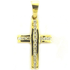 Yellow Gold Cross Pendant: 14 Karat Yellow Gold Cross Necklace