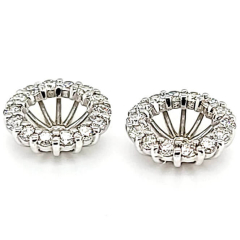 14 Karat White Gold Pair Earring Jackets 1gr 