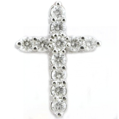 White Gold Cross: 14 Karat White Gold Cross Pendant