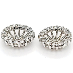 14 Karat White Gold Pair Ear Jackets 1.1gr